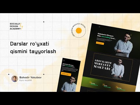 03 — Darslar ro'yxati qismini tayyorlash