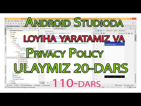 110 - dars. Android Loyihaga Privacy Policy ni ulaymiz.  20 dars.