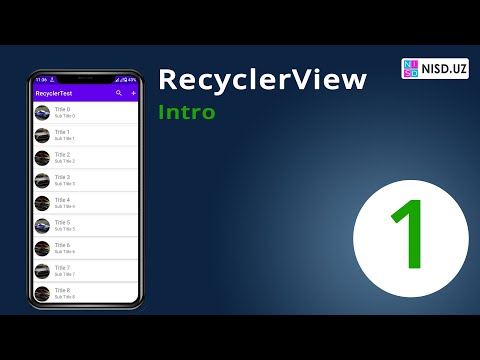 1. Android Studio. RecyclerVew + CardView darslari . Tanishtiruv (O'zbekcha)