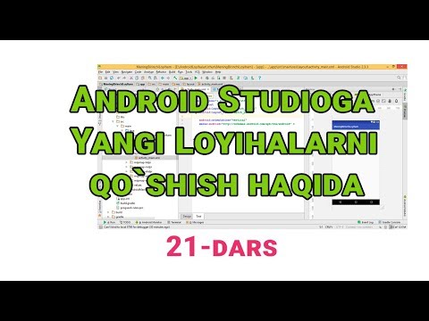 21 Android OS ga dasturlar yaratish - Andoid Studioda Loyihani arxivdan chiqarish haqida