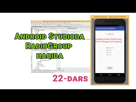 22 Android OS ga dasturlar yaratish - Andoid Studioda RadioGroup va RadioButton haqida