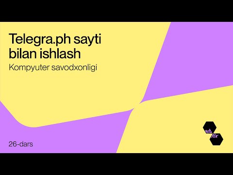 26- dars. Telegraph bilan ishlash