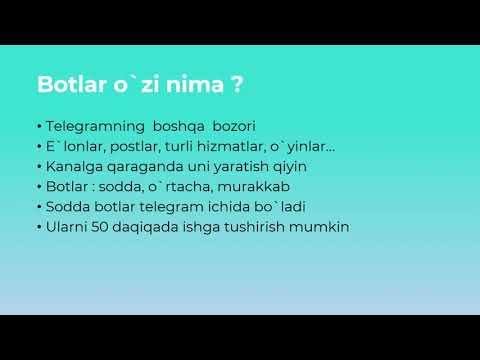 5.00 botlardan foydalanish