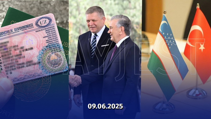 9 iyun yangiliklari: O‘zbekistonda ro‘y bergan muhim voqea va hodisalar