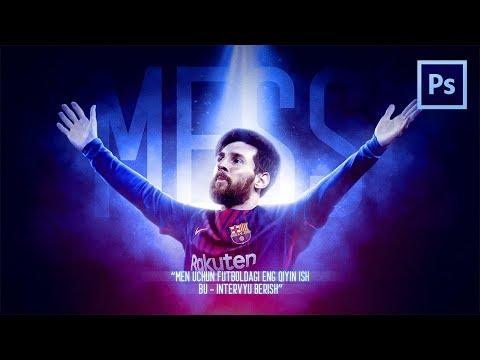 Ajoyib sport wallpaper tayyorlash - Messi Wallpaper in Photoshop