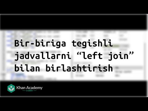 Bir-biriga tegishli jadvallarni “left join” bilan birlashtirish