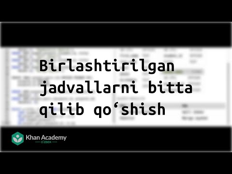 Bir nechta birlashtirilgan jadvallarni bitta qilib qoʻshish