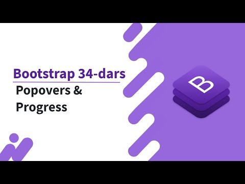 Bootstrap 34-dars. Popovers va Progress