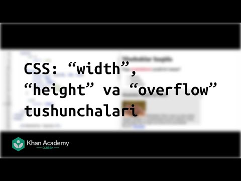 CSS: “width”, “height” va “overflow” tushunchalari