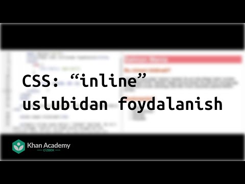 CSSʼda “inline” uslubidan foydalanish