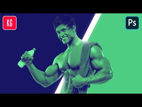 Duotone Effect. Fitness Poster Deisgn in Photoshop