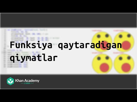 Funksiya qaytaradigan qiymatlar