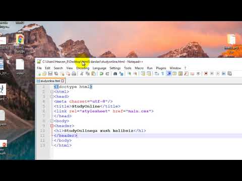 HTML5 3-dars.  Bodyni ishga tushirish