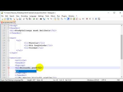 HTML5 4-dars.  Section qismi