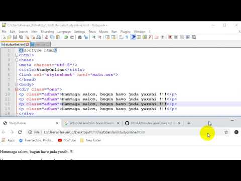 HTML5 6-dars.  pseudo classes kirish qismi