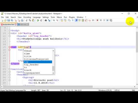 HTML5 8-dars. Vebsayti layout qismi