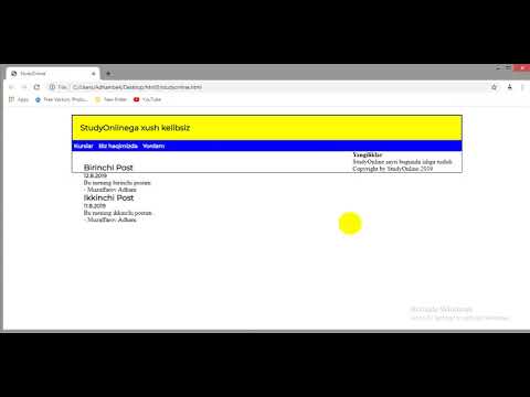 HTML 5 11-dars. Qolgan qisimlar bilan ishlash