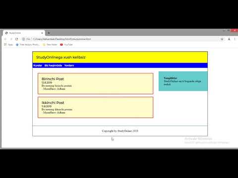 HTML 5 12-dars. Layoutni tugatish