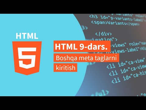 HTML 9-dars. Boshqa meta taglarni kiritish