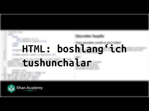 HTML: boshlang‘ich tushunchalar