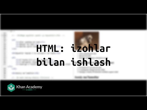 HTML: izohlar bilan ishlash