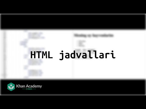 HTML jadvallari