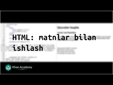 HTML: matnlar bilan ishlash