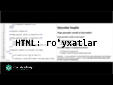 HTML: roʻyxatlar