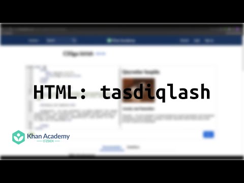 HTMLʼda tasdiqlash