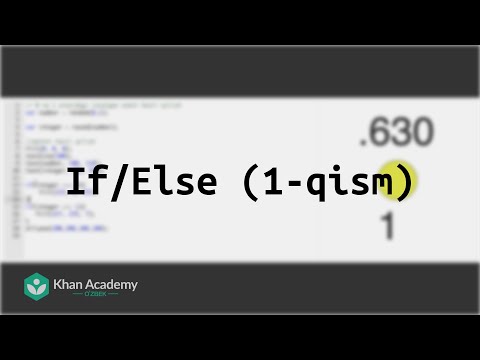 If/Else (1-qism)