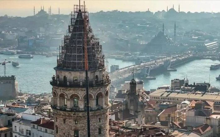 Istanbuldagi Galata minorasi vaqtincha yopildi