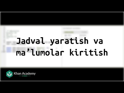 Jadval yaratish va maʼlumolar kiritish