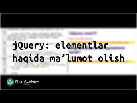 jQuery: elementlar haqida maʼlumot olish
