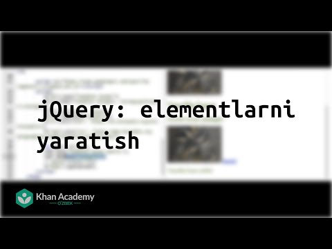 jQuery: elementlarni yaratish