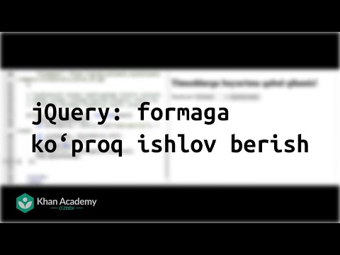 jQuery: formaga ko‘proq ishlov berish