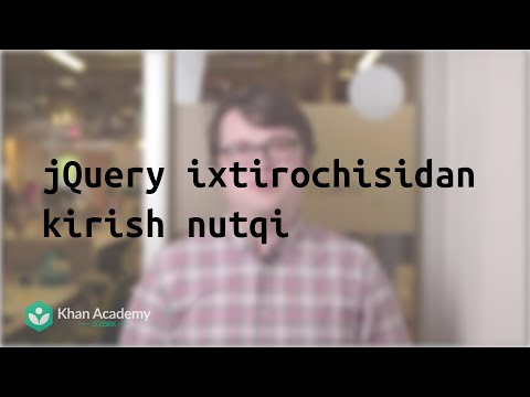jQuery ixtirochisidan kirish nutqi