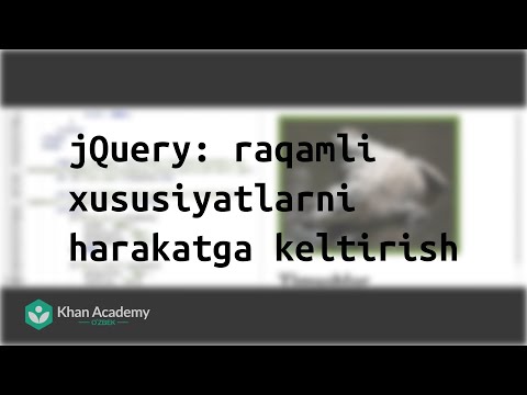 jQuery: raqamli xususiyatlarni harakatga keltirish