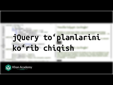 jQuery to‘plamlarini ko‘rib chiqish