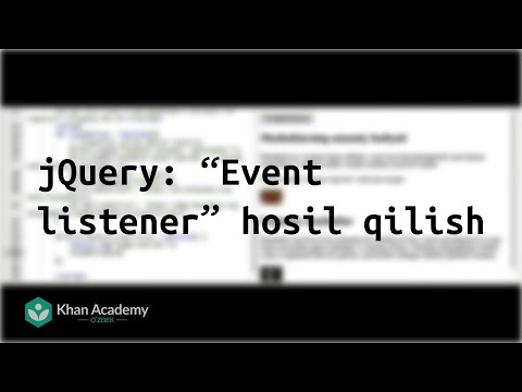 jQuery: “Event listener” hosil qilish