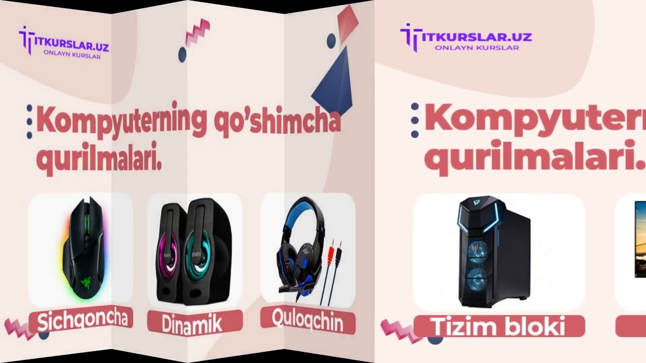 Kompyuter qurilmalari: asosiy va qo‘shimcha qurilmalar