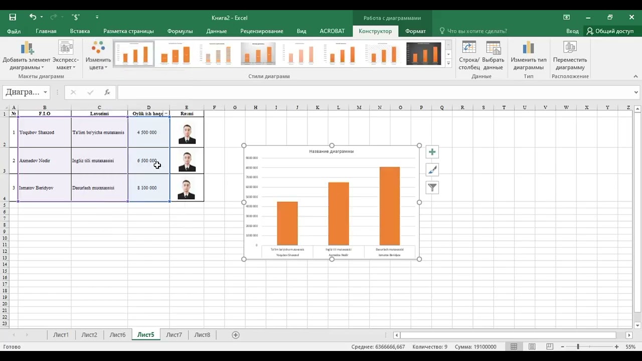 Microsoft Excel dasturida SmartArt diagrammalar va WordArt yozuvlar bilan ishlash 15-dars