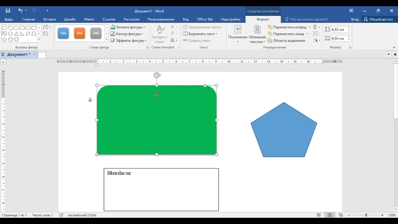 Microsoft Word dasturida shakllar va figuralar bilan ishlash 14-dars