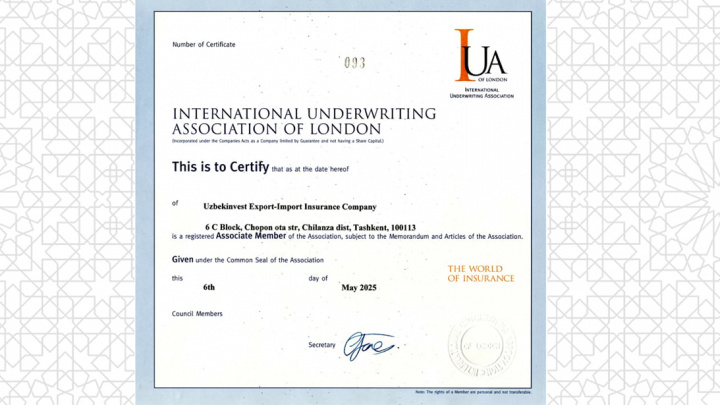 «O‘zbekinvest» IUA a’zosiga aylandi va Londonning global sug‘urta bozorida o‘z mavqeyini mustahkamladi