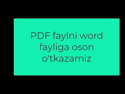 PDF dan Wordga o'tkazish. PDF to Word. Online