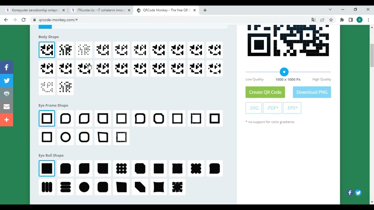 QR kod yaratish: matn, havola va kontakt uchun QR Code tayyorlash