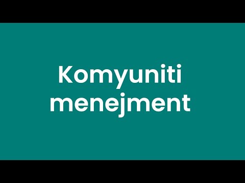 SMM. 16- dars. Komyuniti menejment