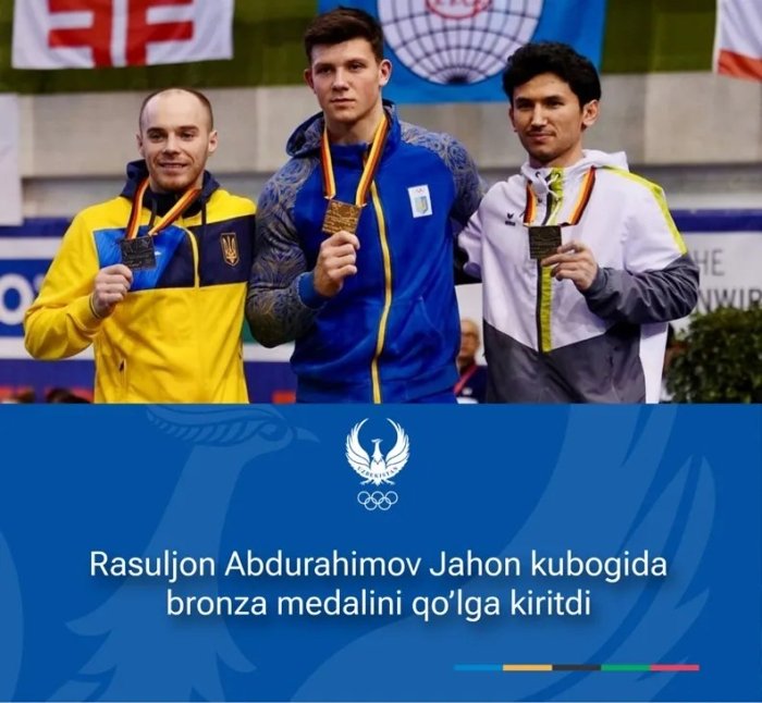 Sport gimnastikachi Rasuljon Abdurahimov Germaniyada bronza medaliga sazovor bo‘ldi