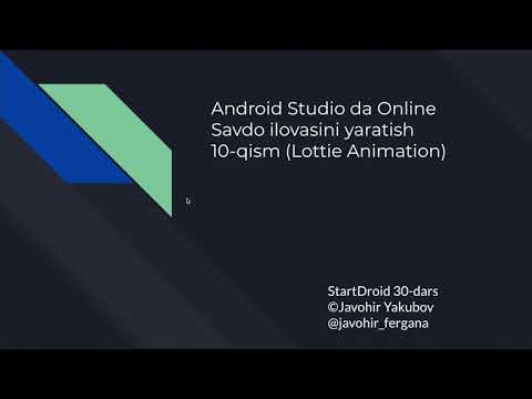 Startdroid 30 - Android Studioda Onlayn Savdo Ilovasini Yaratish 10-qism 30-dars