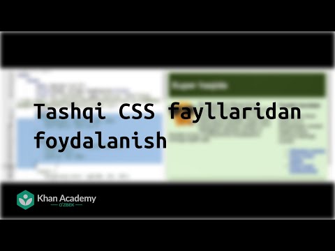 Tashqi CSS fayllaridan foydalanish