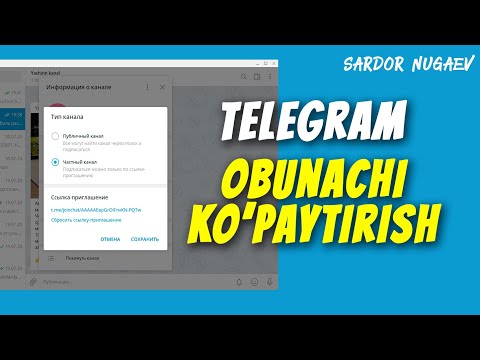 Telegram kanalga obunachi yig'ish